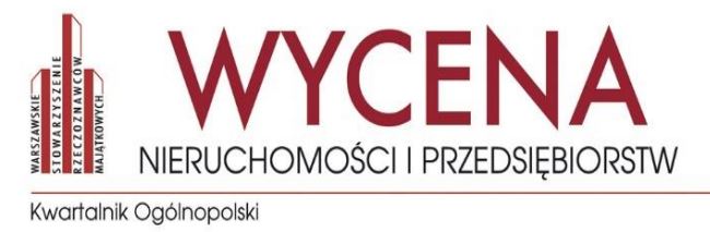 PRENUMERATA kwartalnika „Wycena Nieruchomości i Przedsiębiorstw”